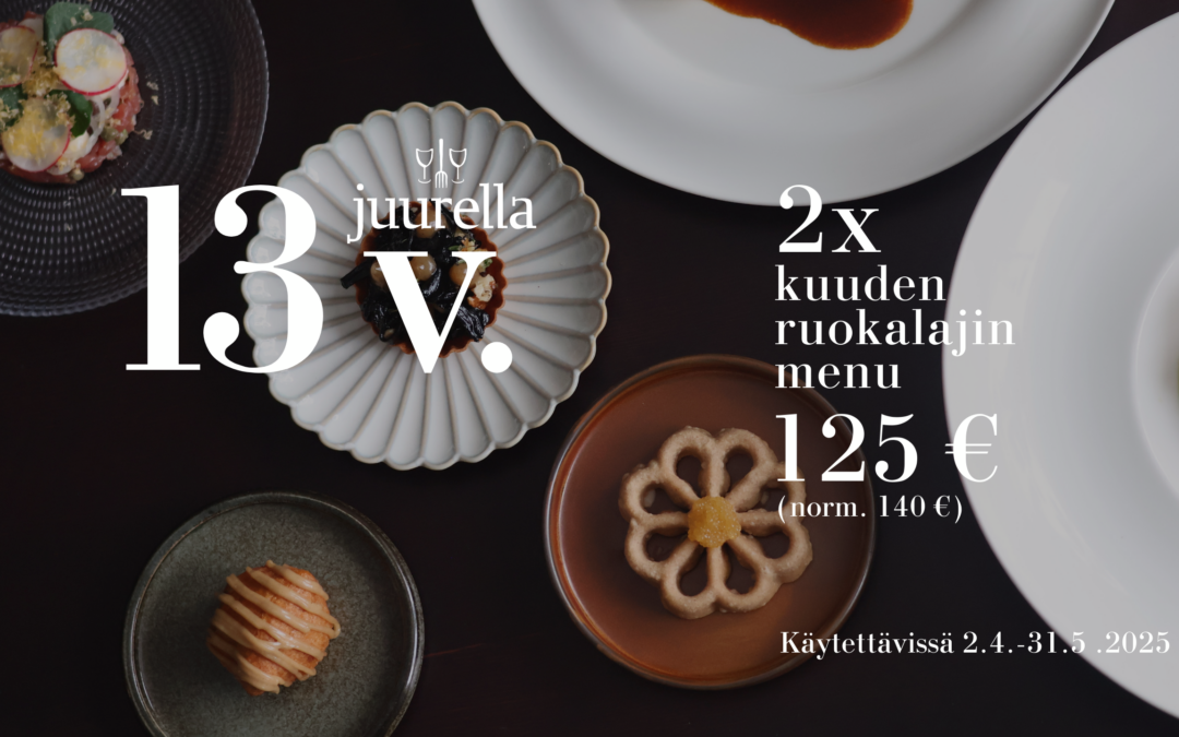 Juurella 13 vuotta – Lahjakorttitarjous